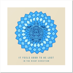 Sea Turtle Mandala Lost In The Right Direction Posters and Art